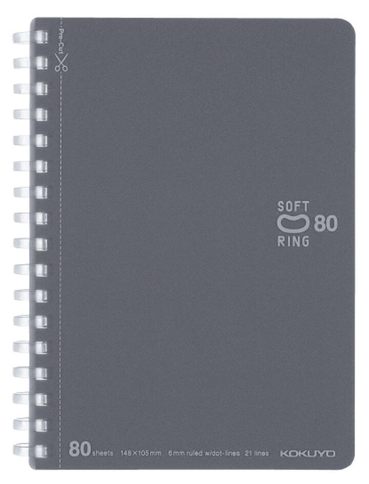 Soft Ring notebook Colorful A6 80 Sheets Dark Glay