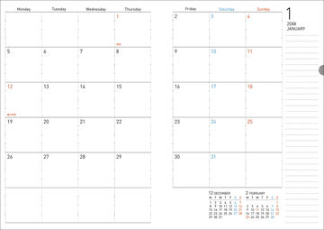 Softring Diary 2027  Monthly + Grid Notes A5 Light Blue,Light Blue, small image number 1