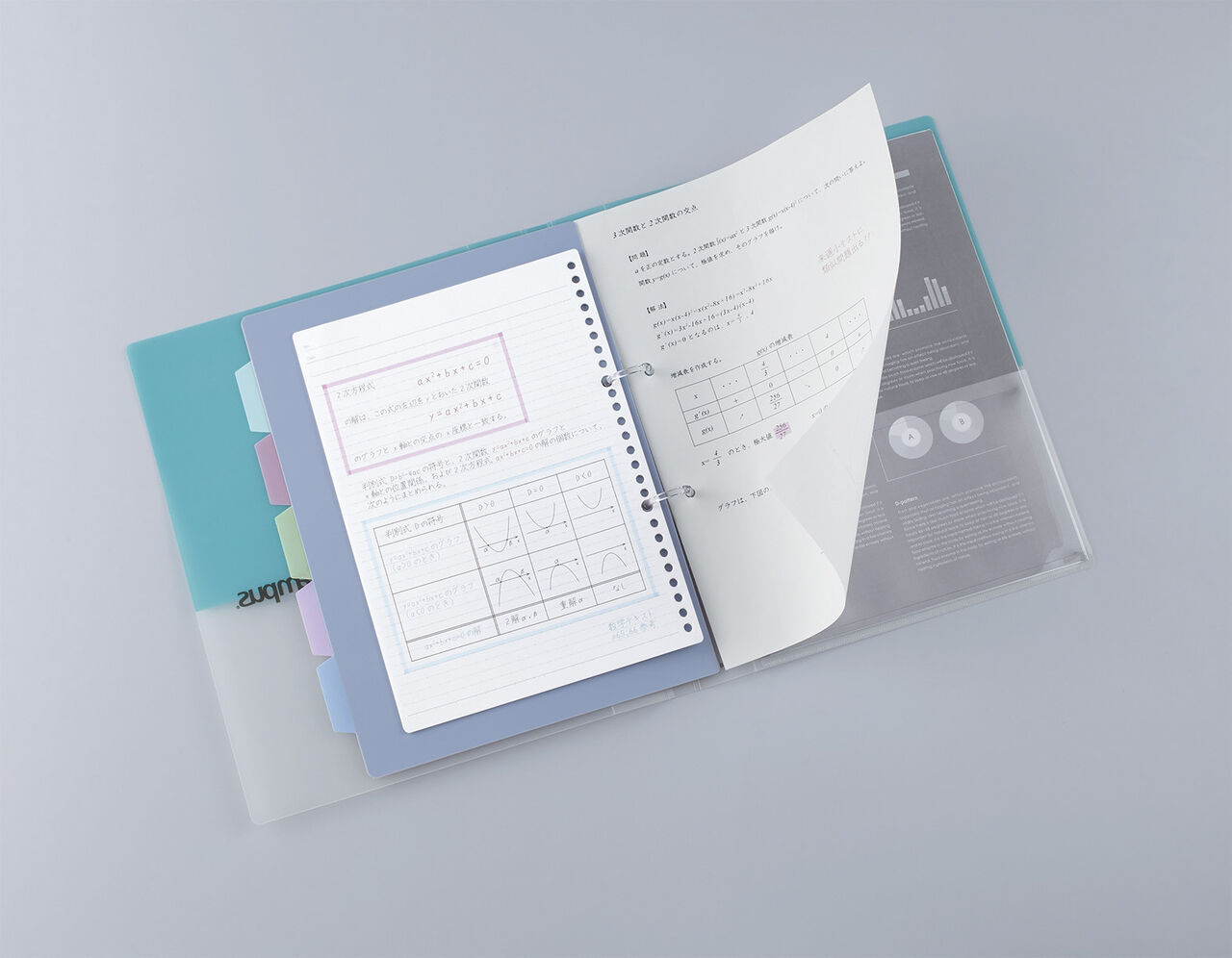 Classeur à 2 Anneaux Kokuyo Campus RU-PP158LB Bleu Clair - 100 Feuilles A4, Poche Intérieure