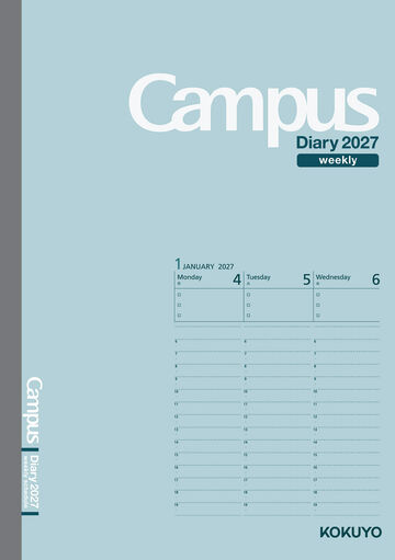 Campus Diary 2027  Weekly Vertical A5 Light Green,Light green, small image number 0
