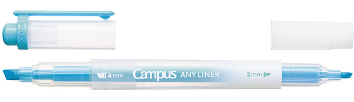 Campus ANY LINER Bleed Resistant Twin Highlighter 4mm 2mm Tip Neon Blue,Blue, medium image number 1