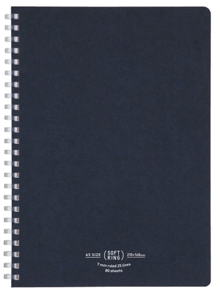 Soft Ring notebook Natural A5 80 Sheets Navy
