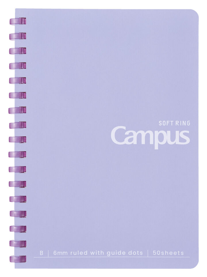Campus Soft Ring Notebook A6 6mm Dotted Rule 50 Sheets Purple,purple, medium