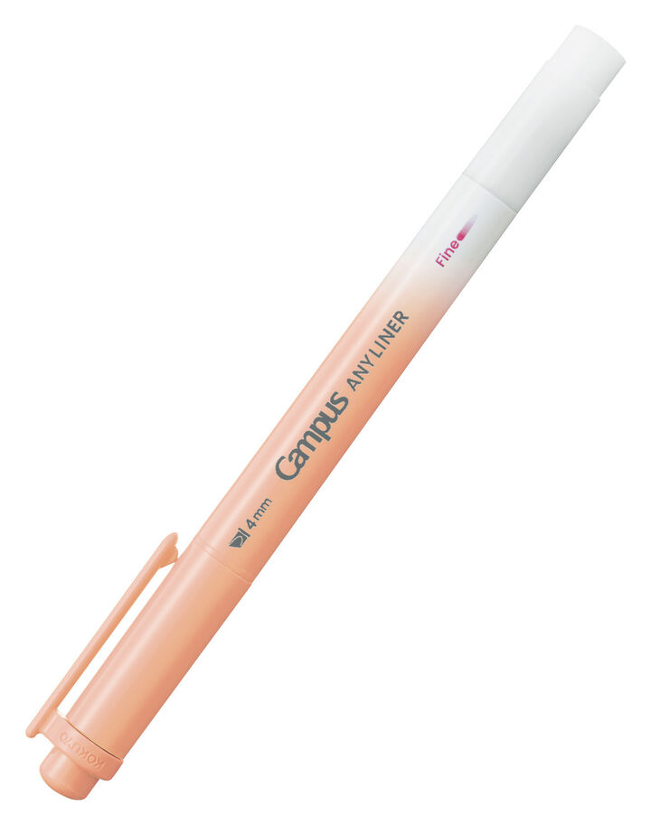 Campus ANY LINER Bleed Resistant Twin Highlighter 4mm Fine Point Tip Neon Orange,Orange, medium image number 0