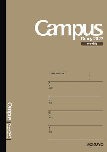 Campus Diary 2027  Weekly Horizontal left A5 Beige,Beige, small image number 0