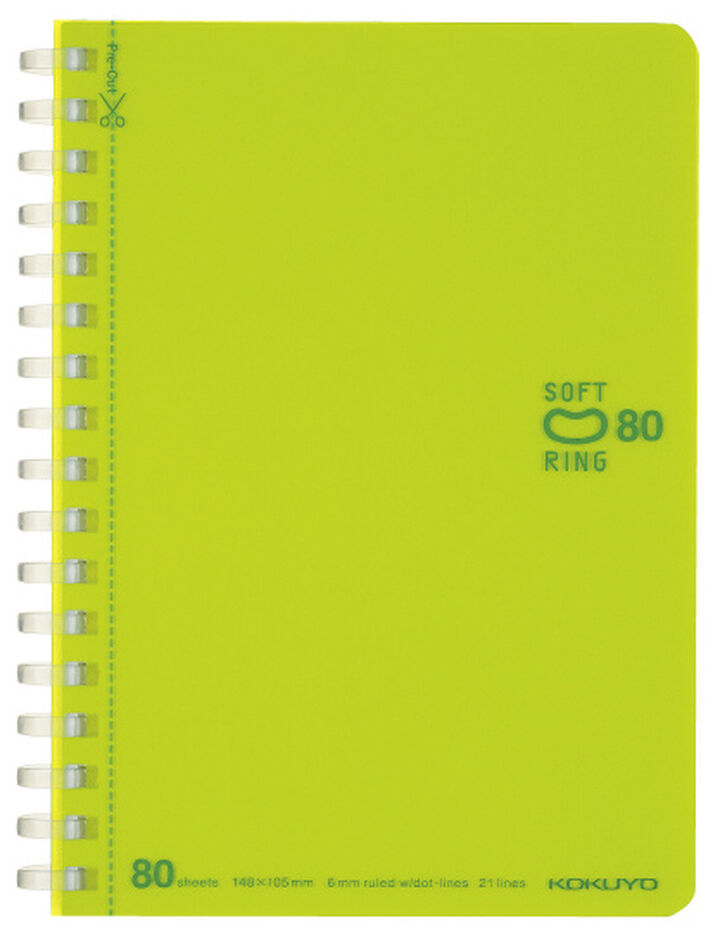 Soft Ring notebook Colorful A6 80 Sheets Light Green