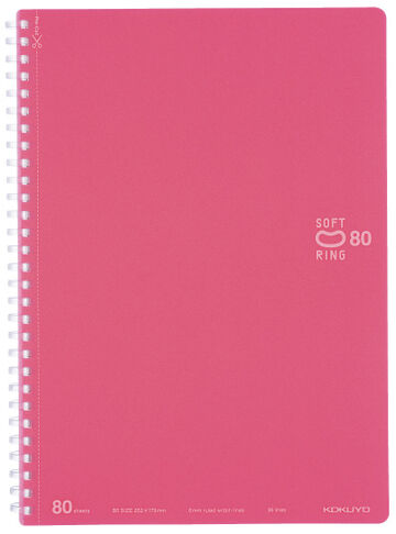 Soft Ring notebook Colorful B5 80 Sheets Light pink,Light Pink, small image number 0