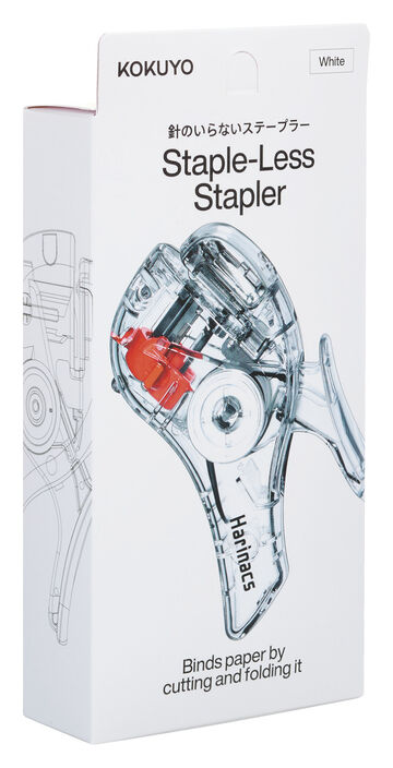 Transparent Mechanism Stapleless Stapler Harinacs Compact Alpha 5 Sheets White,White, small image number 1