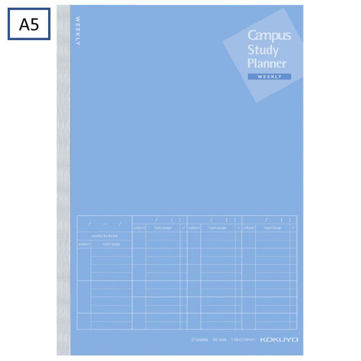 Campus Study Planner Weekly Visualized A5 Blue,Blue, medium