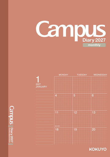 Campus Diary 2027  Monthly Grid type A5 Red,Red, small image number 0