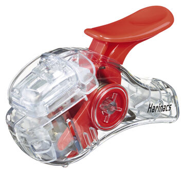 Transparent Mechanism Stapleless Stapler Harinacs Compact Alpha 5 Sheets Red,Red, small image number 3