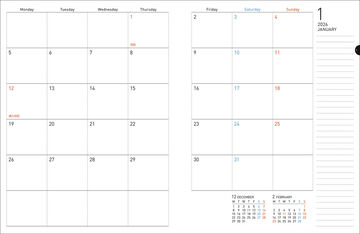 Softring Sooofa Diary 2026 Monthly + Grid Notes B6 Light Green,Light green, small image number 1