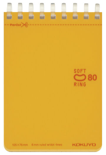 Soft Ring memo notebook Colorful A7 80 Sheets Orange,Orange, small image number 0