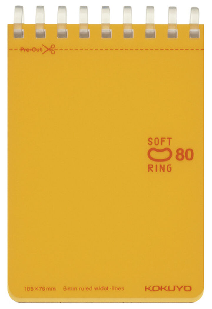 Soft Ring memo notebook Colorful A7 80 Sheets Orange