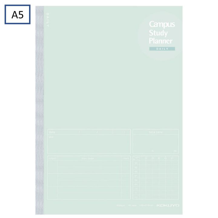 Campus Study Planner Daily Visualized A5 Green,MintGreen, medium