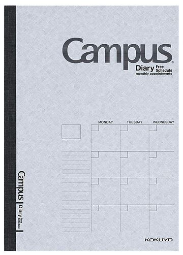 Campus Diary B5 Size Free Schedule,Gray, small image number 0