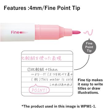 Campus ANY LINER Bleed Resistant Twin Highlighter 4mm Fine Point Tip Soft Pink,Pink, small image number 4
