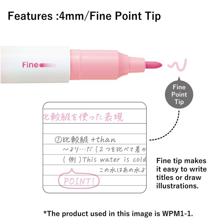 Campus ANY LINER Bleed Resistant Twin Highlighter 4mm Fine Point Tip Soft Pink,Pink, medium image number 4
