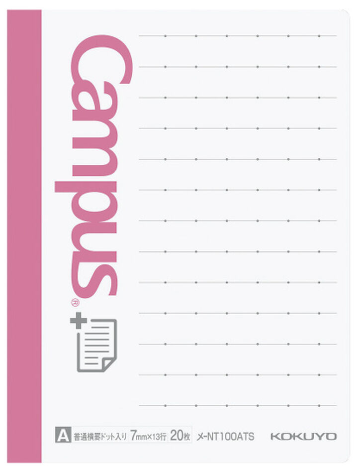 Campus Sticky note with Dot lined 20 sheets 100 x 75mm Side Type,Pink, medium