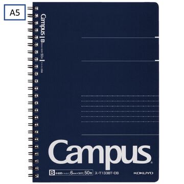Campus Twin ring Notebook 6mm Dot rule 50 Sheets A5,Navy, small image number 0