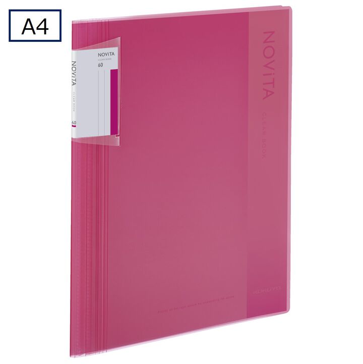 Clear book NOVITA A4 60 Sheets Pink,Pink, medium