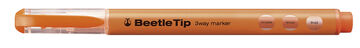 Beetle Tip 3 Way Marking Pen Orange,Orange, small image number 0