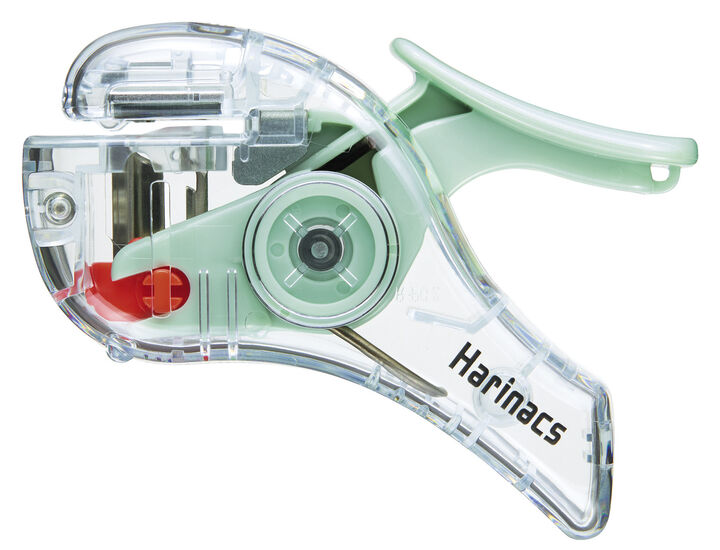 Transparent Mechanism Stapleless Stapler Harinacs Compact Alpha 5 Sheets Green,Green, medium