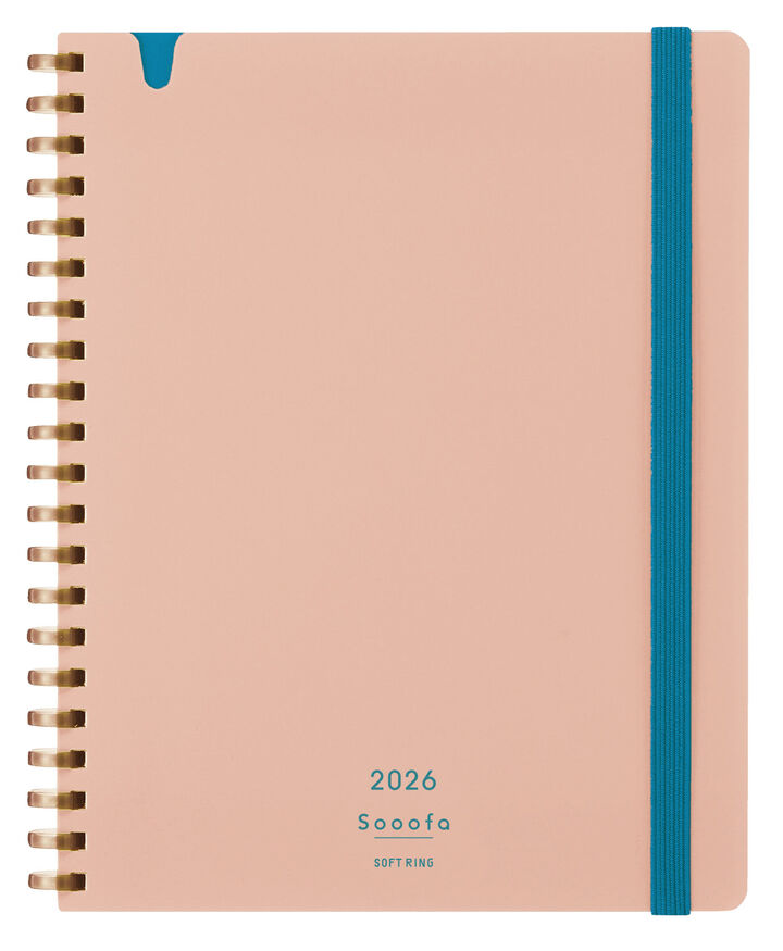 Softring Sooofa Diary 2026 Monthly + Grid Notes B6 Light Pink,Light Pink, medium