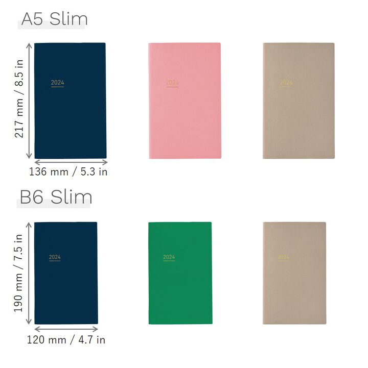 Jibun Techo Lite mini 2024 B6 Slim Beige with Custom Cover & Stationery SET,, medium image number 1