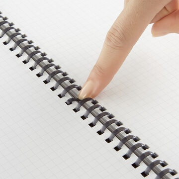 Soft ring Notebook 5mm Grid line A6 70 Sheets Black,Black, small image number 4