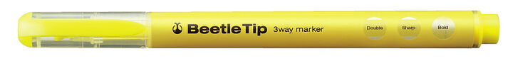 Beetle Tip 3 Way Marking Pen Yellow,Yellow, medium