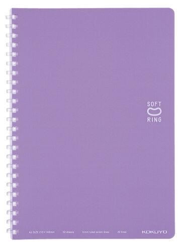 Soft Ring notebook Colorful A5 50 Sheets Purple,Purple, small image number 0
