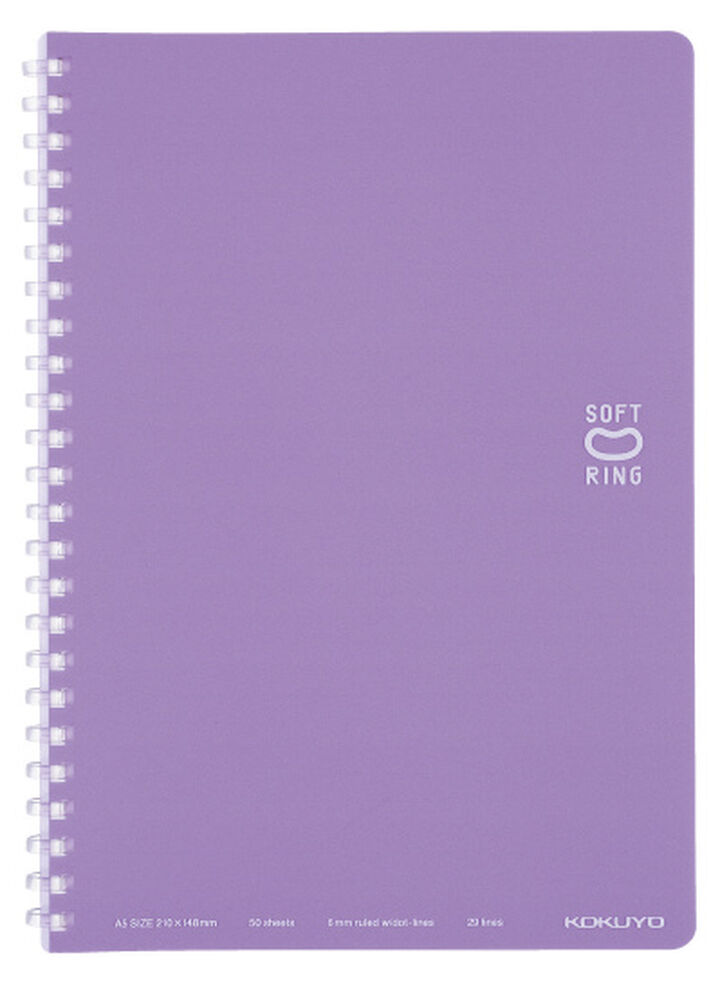 Soft Ring notebook Colorful A5 50 Sheets Purple,Purple, medium