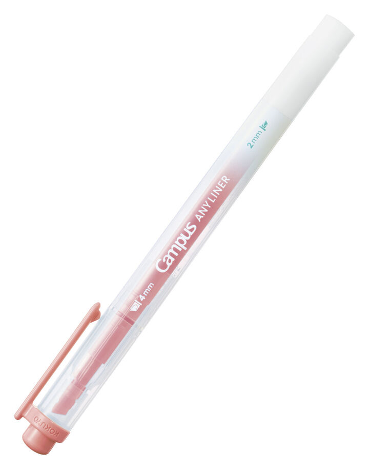Campus ANY LINER Bleed Resistant Twin Highlighter 4mm 2mm Tip Soft Coral,Coral, medium