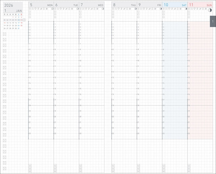 Jibun Techo Lite 2026 A5 slim Navy,Navy, medium image number 2
