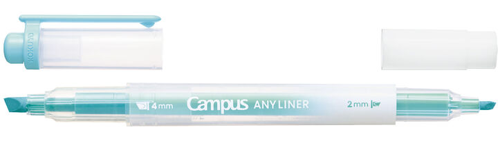Campus ANY LINER Bleed Resistant Twin Highlighter 4mm 2mm Tip Soft Blue,Blue, medium