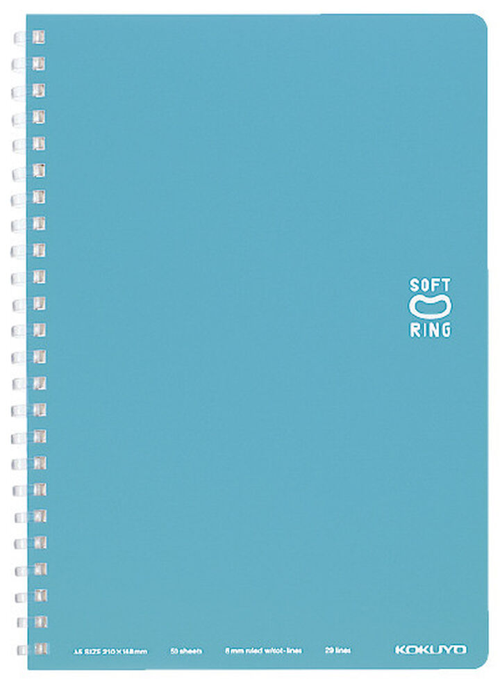 Soft Ring notebook Colorful A5 50 Sheets Light Blue,Light Blue, medium