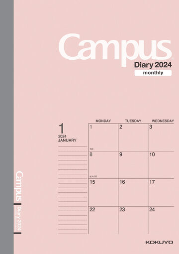 Campus Diary A5 Size Pink Monthly Type,Pink, small image number 0