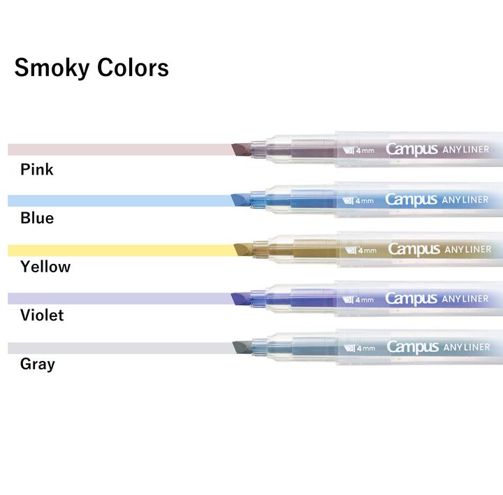 Campus ANY LINER Bleed Resistant Twin Highlighter 4mm 2mm Tip Smoky Violet,Purple, medium image number 2