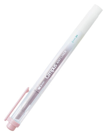 Campus ANY LINER Bleed Resistant Twin Highlighter 4mm 2mm Tip Smoky Pink,Pink, small image number 0