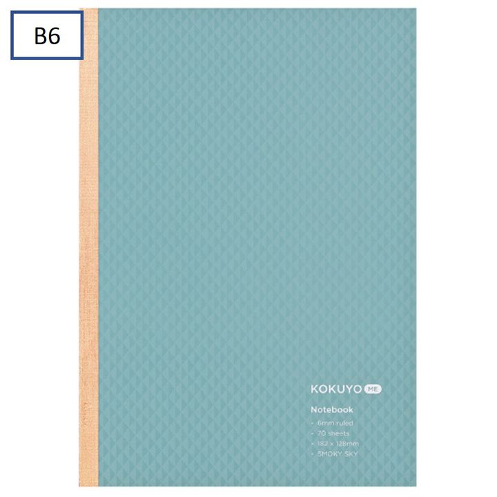KOKUYO ME Notebook 70 Sheets 6mm rule B6 Blue,Blue, medium image number 0