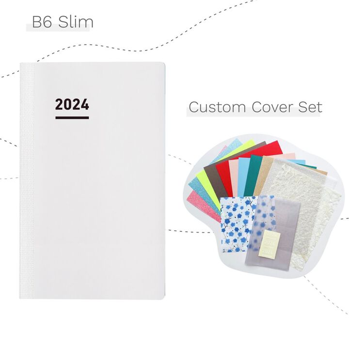Jibun Techo Diary mini 2024 B6 Slim Refill,White, medium image number 0
