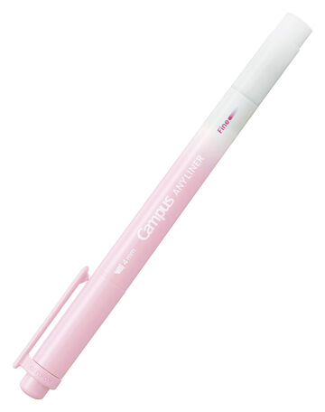 Campus ANY LINER Bleed Resistant Twin Highlighter 4mm Fine Point Tip Soft Pink,Pink, small image number 0