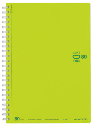 Soft Ring notebook Colorful A5 80 Sheets Light Green,Light green, small image number 0