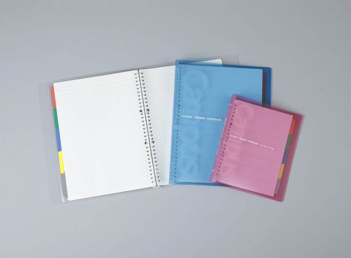 Campus Slide Slim PP Cover 20 Hole Binder Notebook A5 Pink,Pink, medium