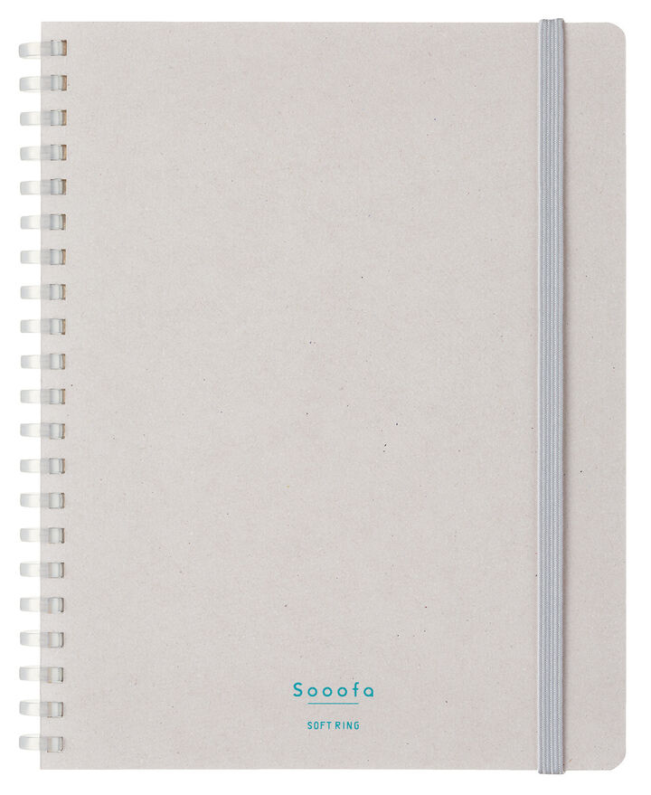 Soft ring Notebook Sooofa Cardboard 4mm Grid line B6 Ash-Gray,Gray, medium
