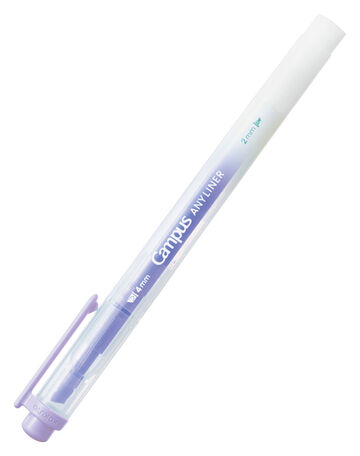 Campus ANY LINER Bleed Resistant Twin Highlighter 4mm 2mm Tip Smoky Violet,Purple, small image number 0