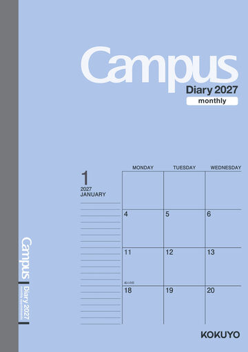 Campus Diary 2027  Monthly A5 Blue,Blue, small image number 0