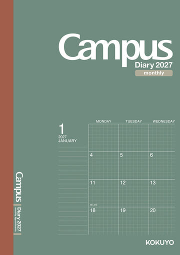 Campus Diary 2027  Monthly Grid type A5 Green,green, small image number 0