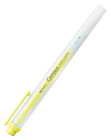 Campus ANY LINER Bleed Resistant Twin Highlighter 4mm 2mm Tip Neon Yellow,Yellow, small image number 0